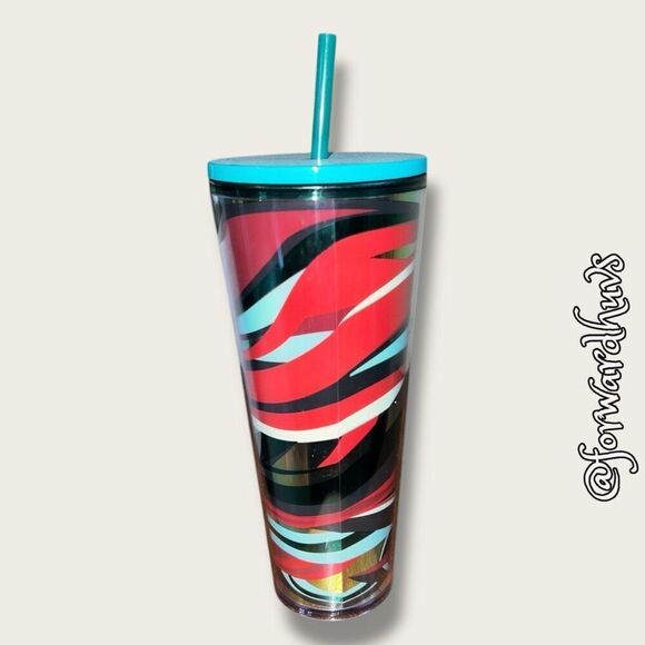 Starbucks 2021 Winter Holiday Multi-Color Swirl 24oz Cold Cup Tumbler - Picture 3 of 7